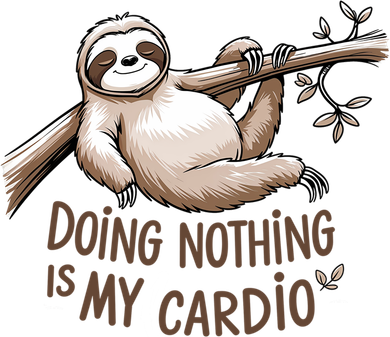 Funny Sloth Lazy Gym Humor No Cardio Procrastination Cute Gift Baby Bodysuit
