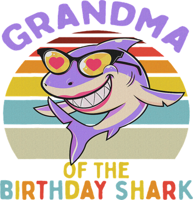 Grandma Of The Shark Birthday Matching Family Ornament