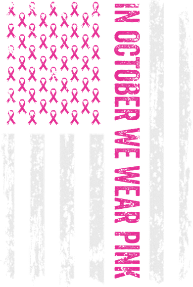In October We Wear Ribbon Flag Breast Cancer Backpack