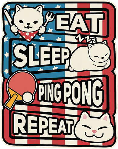 Eat Sleep Ping Pong Repeat Patriotic Table Tennis Outfit Ornament