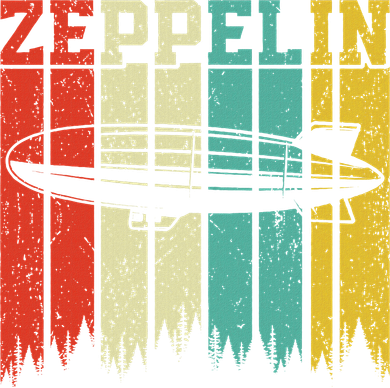 Retro Zeppelin 70s 80s Dirigible Airship Zepelin Zepplin Coaster