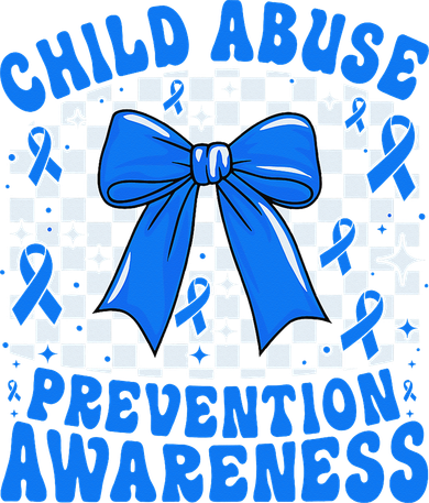 Blue Coquette Bow Child Abuse Awareness Ribbon Checkered Toddler Sweatshirt