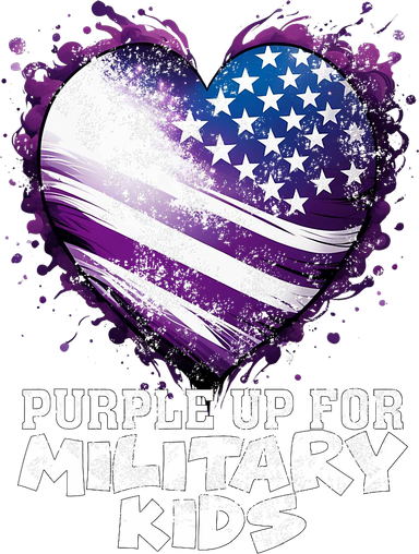 Purple Up For Military K.ids Flag Military Heart Child Month Santa Hat