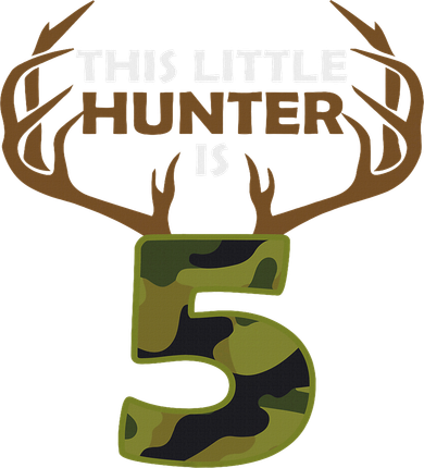 Funny 5th Birthday 5 Year Old Deer Hunter Gift For Toddler T-Shirt