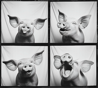Happy Pig Face Portrait Hog Farmer Funny Farm Animal Hat