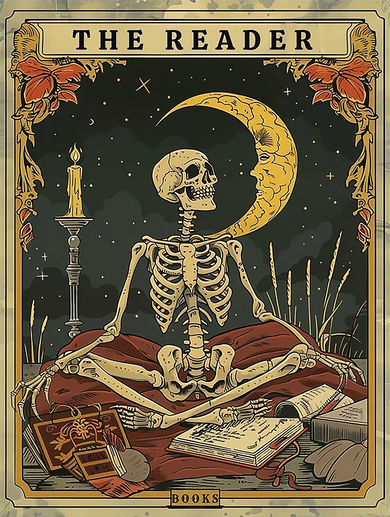The Reader – Skeleton Tarot Card Funny Mystic Kids Hoodie
