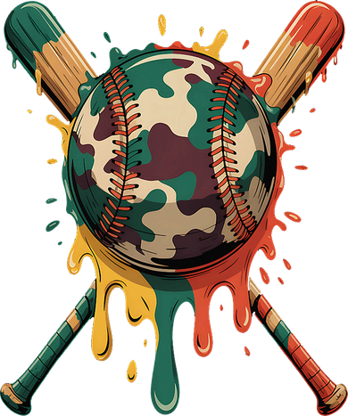 Baseball Drip Camo Baseball Bats Sports Cool Game Day Button