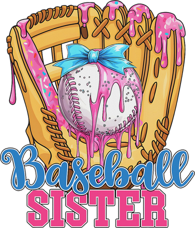 Baseball Sister Funny Baseball Ice Cream Drip Big Sister Women's Sweatshirt