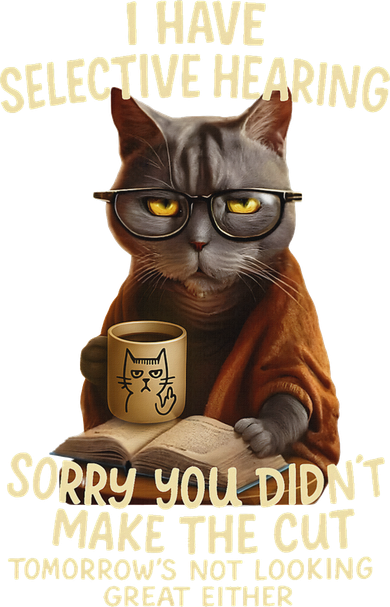 Cat Have Selective Hearing You Didnt Make Cut Funny 0lz3li Button