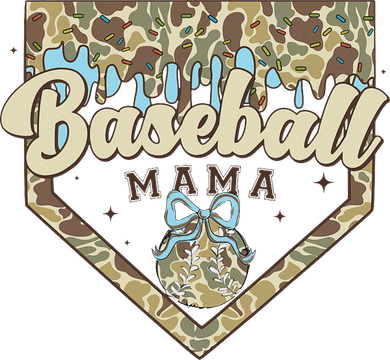 Baseball Icecream Drip Camo Mama Bow Mother's Day Toddler T-Shirt