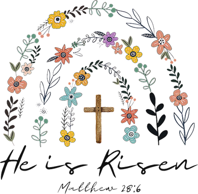 He Is Risen Christian Floral Jesus Easter Coaster