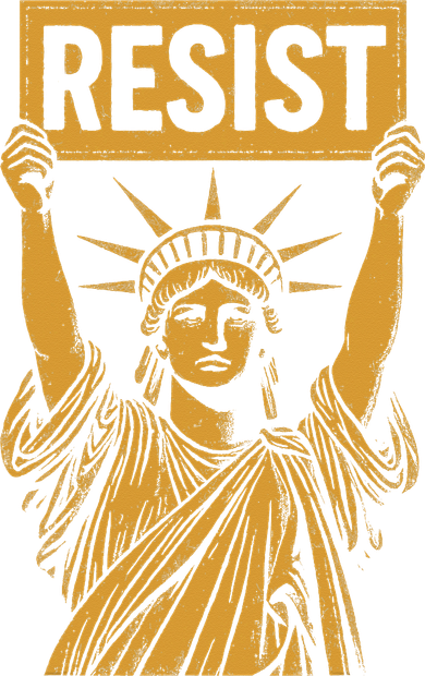 Resist Statue Of Liberty Rebel Protest Against High Tariffs Button