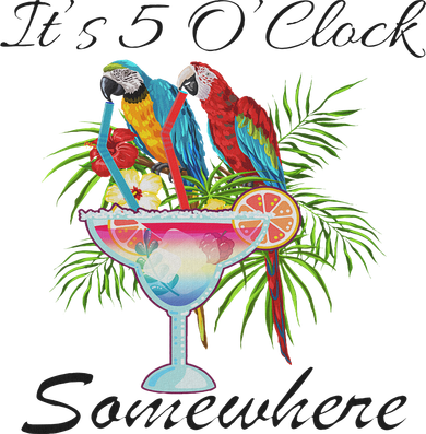 Parrots Drinking Margarita , It's 5 O'clock Somewhere Transport Backpack