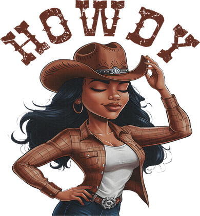 Howdy Black Women Western Rodeo Melanin Black Cowgirl Bucket Hat