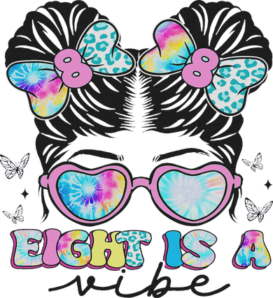 Retro Eight Is A Vibe 8 Year Old 8th Birthday Girl Gifts Button