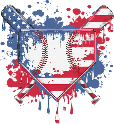 USA Flag Baseball Ice Cream Drip Baseball Home Plate Drip Doddie Hoodie