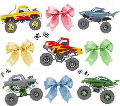 Coquette Bow Monster Truck Mothers Day Costume Mom Girl Kids Sweatshirt