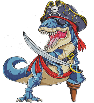 Dinosaur T Rex Pirate Jolly Roger Halloween Funny Toddler Hoodie