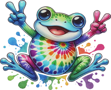 Cool Peace Frog Tie Dye For And Button