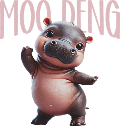 Cute Funny Moo Deng Baby Boo Deng Baby Hippo Zoo For Family Toddler T-Shirt