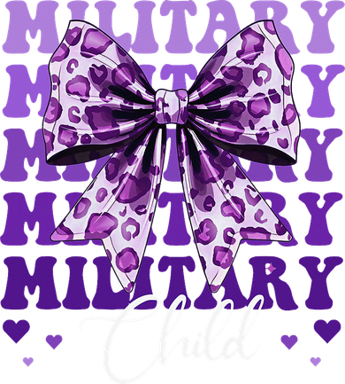 Military Child Coquette Bow Purple Up Camo Kids Long Sleeve Shirt