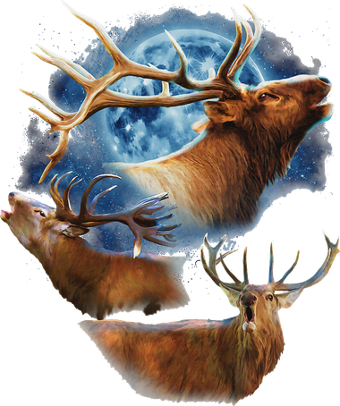 Funny Elk Hunting Elk Howling At The Moon Hooded Wearable Blanket