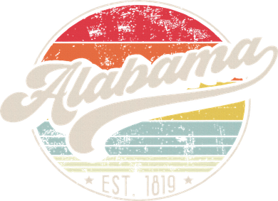 Retro Alabama Home State Al Cool 70s Style Sunset Doggie Tank