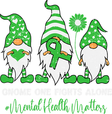 Mental Health Awareness Support Squad Gnome Green Ribbon Women's Hoodie