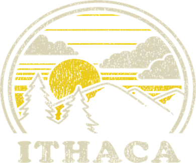 Ithaca New York Ny Vintage Hiking Mountains Toddler Long Sleeve
