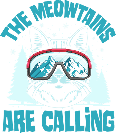 The Meowtains Are Calling Cat Ski Adventure Mousepad