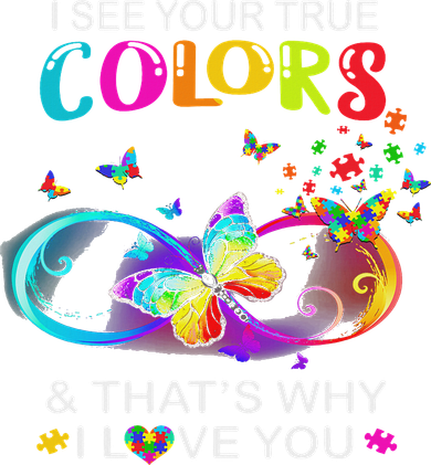 I See Your True Colors Butterfly Autism Awareness Apron