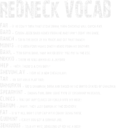 Redneck Vocab Southern Life Funny Rednecks Ornament