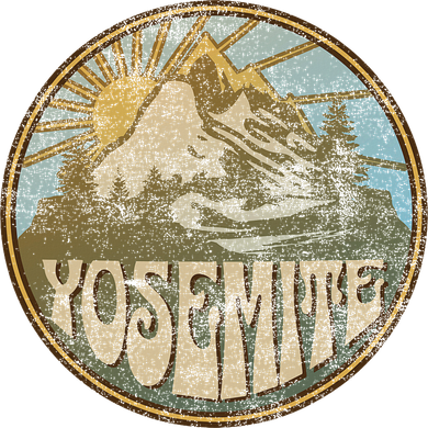 Yosemite California Nature Mountains Hiking Outdoors Vintage Backpack