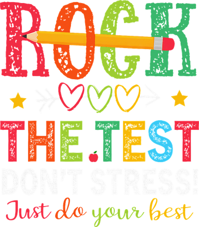 Rock The Test Don't Stress Just Do Your Best Teacher Kids Hoodie