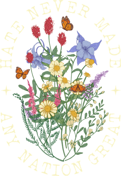 Hate Never Made Any Nation Great Anti Trump Vintage Flowers Kids T-Shirt