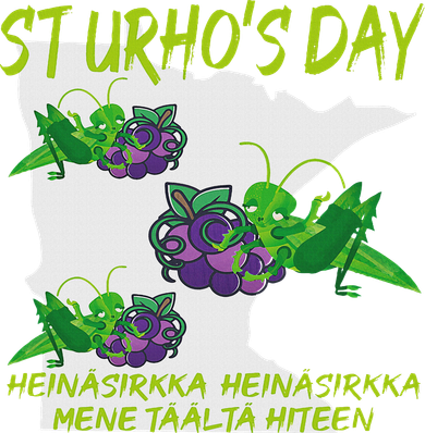 St Urhos Day Grasshopper Grapes Vineyard Gift Minnesota Map Women's T-Shirt