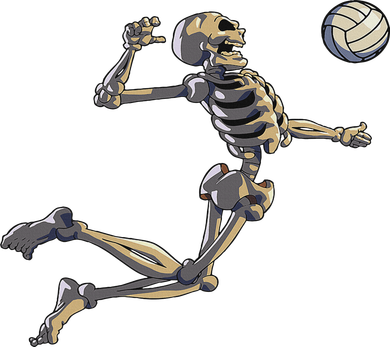Volleyball Skeleton Women Volleyball Player Halloween Toddler Hoodie