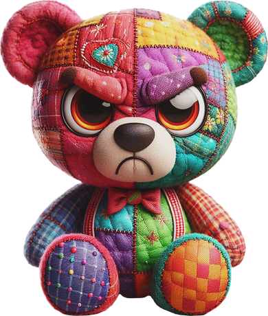 Angry Teddy Bear Print, A Very Grumpy Hug T-Shirt