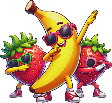 Dabbing Yellow Banana & Strawberry Funny Fruit Dab Dancing Backpack