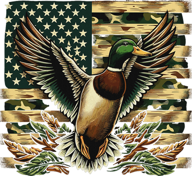 Duck Hunter American Flag Camouflage Hunting Doddie Hoodie
