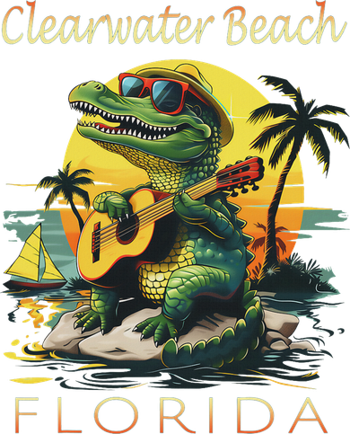 Clearwater Beach Florida Vacation Cute Alligator Souvenir Women's Sweatshirt