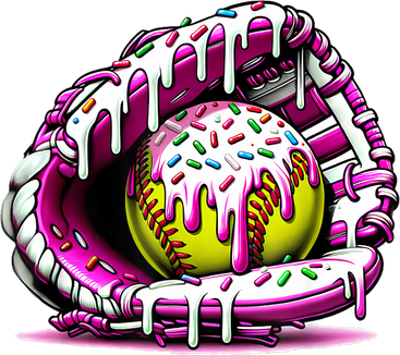Softball Drip Ice Cream Sprinkles Softball Glove Hat