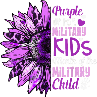 Sunflower Purple Up For Military Ki Ds Military Child Month  Kids T-Shirt