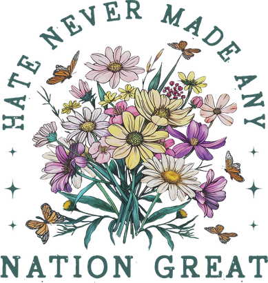 Hate Never Made Any Nation Great Floral Peace Pajama Set