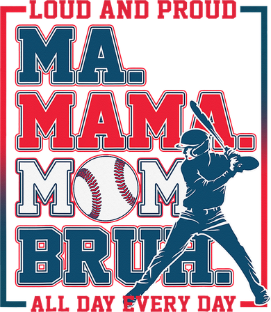 Ma Mama Mom Bruh Baseball Loud And Proud All Day Every Day Kids Hoodie