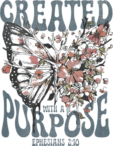 Vintage Created With A Purpose Butterfly Floral Polo