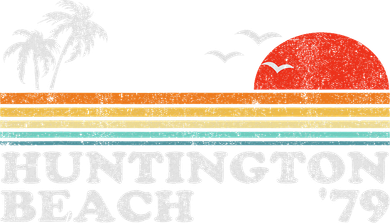 Vintage Huntington Beach California Retro Surfing 70's Gift Hat