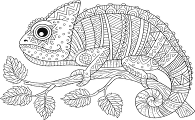 Cute Chameleon To Paint And Color In For Children Kids Hoodie