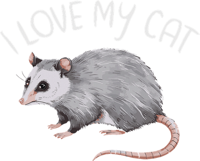 I Love My Cat Opossum Coaster