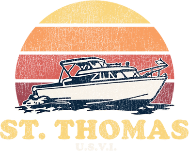 Saint Thomas USVI Vintage Boating 70s Retro Boat Design  Toddler Long Sleeve